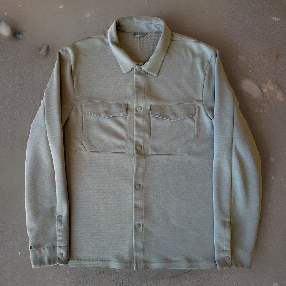 Lululemon Gridliner Overshirt L Stone Casual Workwear Commission ABC New York